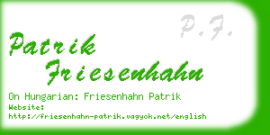 patrik friesenhahn business card
